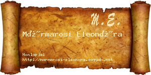 Mármarosi Eleonóra névjegykártya